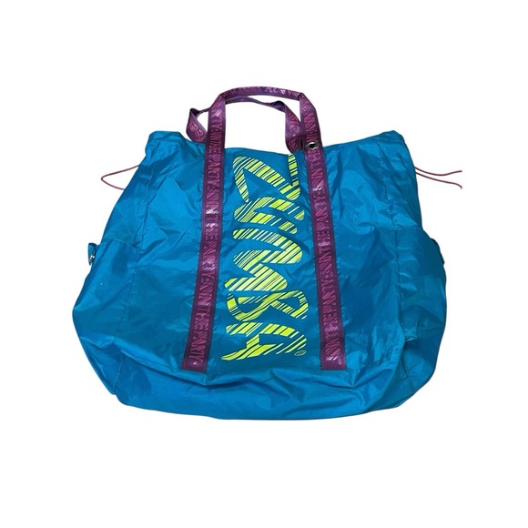 Zumba Join the Party Fast Dash Large‎ Tote Bag Teal Purple Nylon Side Pockets